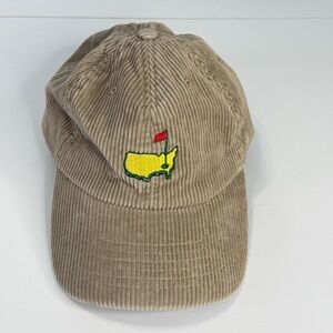Corduroy Masters Golf Hat Beige Dad Cap Augusta Embroidered USA Map Adjustable